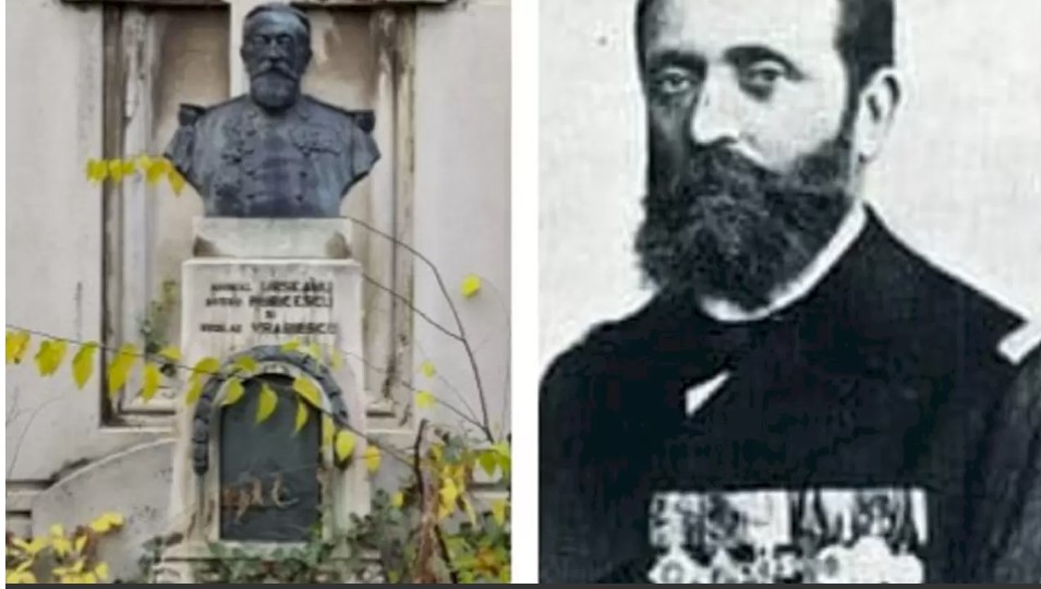 S-a bustul de la mormântul Amiralului Vasile, din cimitirul Bellu
